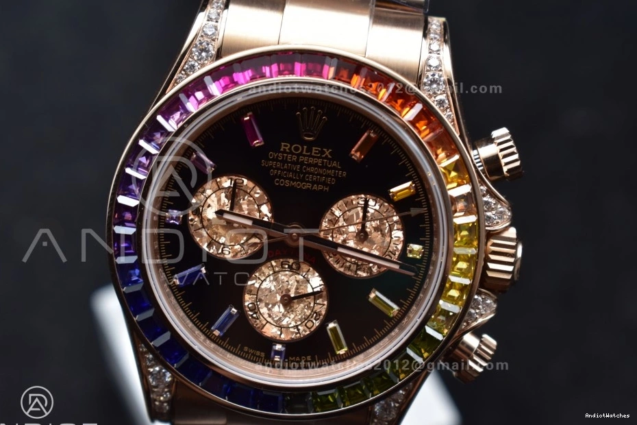 776 Bracelet SH Dial 1:1 Diamonds on Daytona RG Durable 116595RBOW Best Edition Black ZF Rainbow 0520